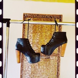 Jeffrey Campbell Black and Brown Ankle Boots